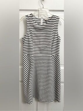 Loft Black & White Striped Summer Dress